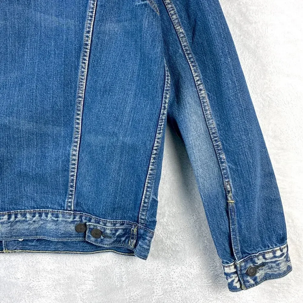 VTG Levis Trucker Jacket Mens L Denim Type 3 Faded Distressed Whiskered 72334